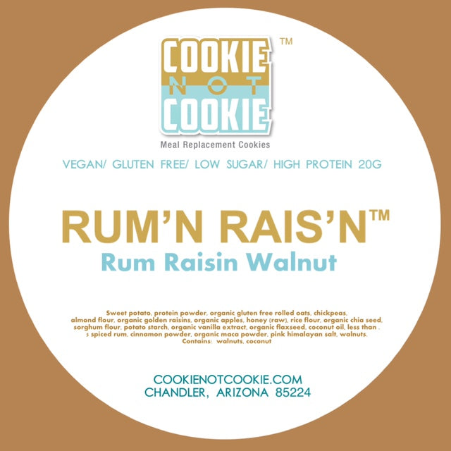 RUM’N RAIS’N – Rum Raisin Walnut Meal Replacement Cookie