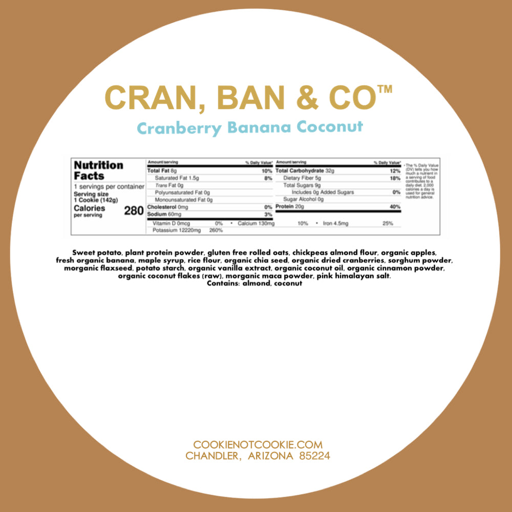 CRAN, BAN & CO – Cranberry Banana Coconut Meal Replacement Cookie